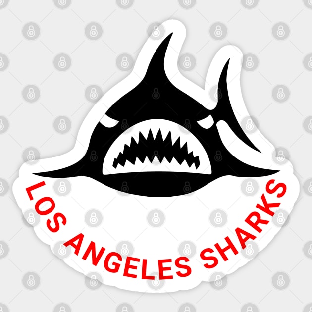 Retro Hockey - WHA - Los Angeles Sharks Hockey Team Sticker by Yesteeyear
